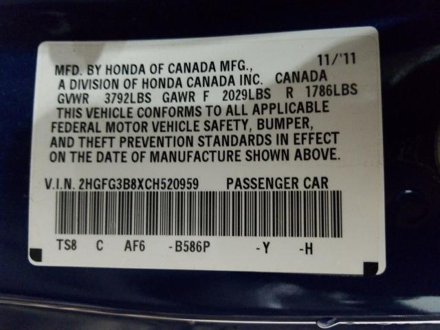 2012 HONDA CIVIC EX 2HGFG3B8XCH520959
