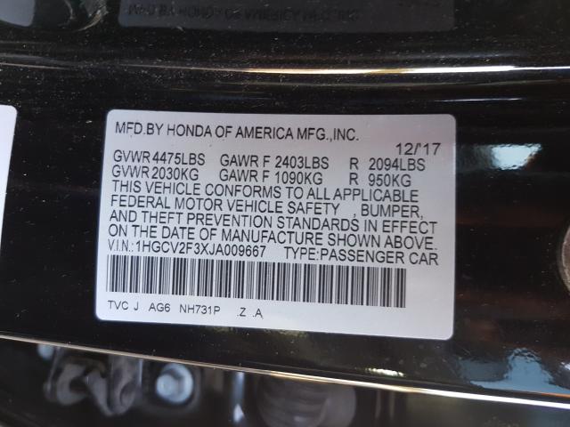 2018 HONDA ACCORD SPO 1HGCV2F3XJA009667