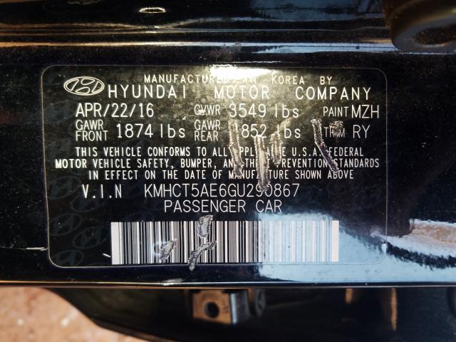 2016 HYUNDAI ACCENT SE KMHCT5AE6GU290867