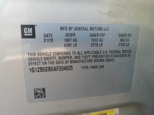 2010 CHEVROLET MALIBU LS 1G1ZB5EB6AF204625