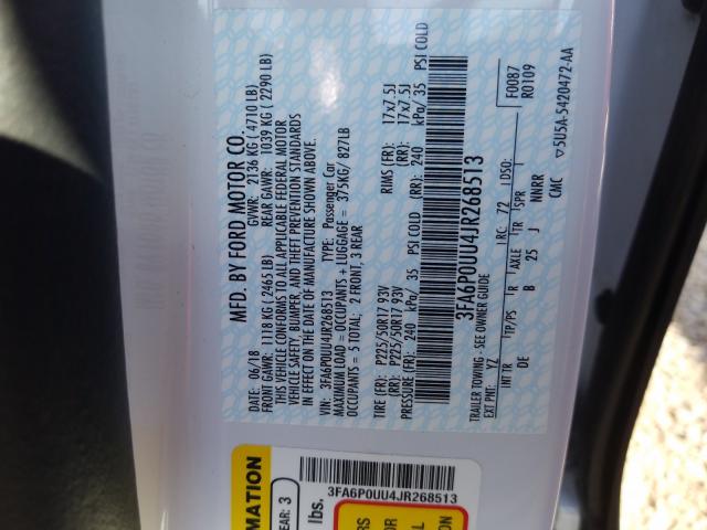 2018 FORD FUSION S H 3FA6P0UU4JR268513