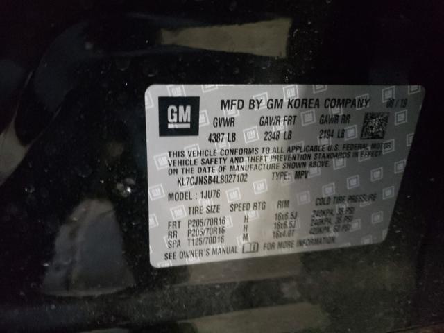 2020 CHEVROLET TRAX LS KL7CJNSB4LB027102