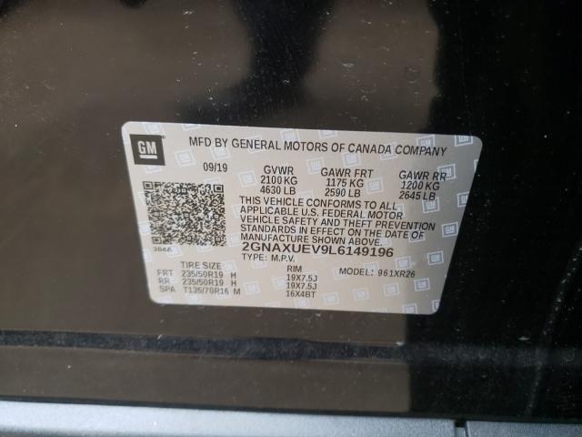 2020 CHEVROLET EQUINOX LT 2GNAXUEV9L6149196