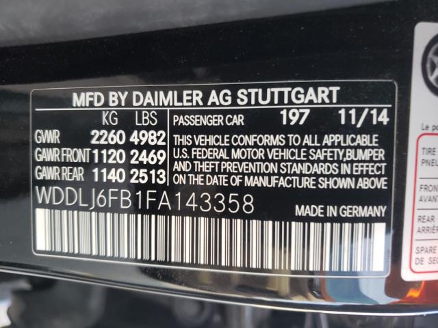 2015 MERCEDES-BENZ CLS 400 WDDLJ6FB1FA143358