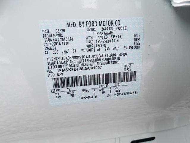 2020 FORD EXPLORER 1FMSK8BH8LGC01057