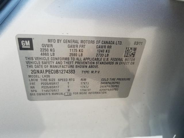 2011 CHEVROLET EQUINOX LT 2GNALPEC9B1274383