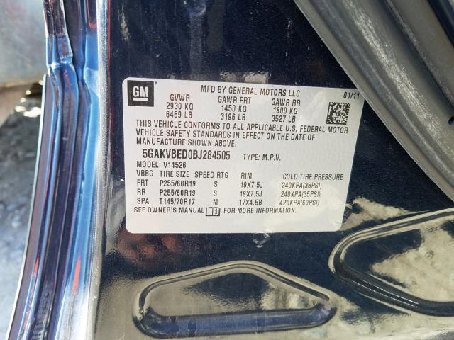 2011 BUICK ENCLAVE CX 5GAKVBED0BJ284505