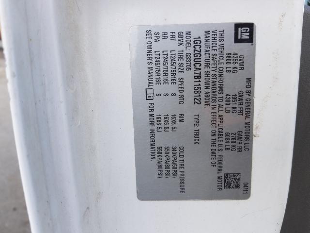 2011 CHEVROLET EXPRESS G3 1GCZGUCA7B1158122