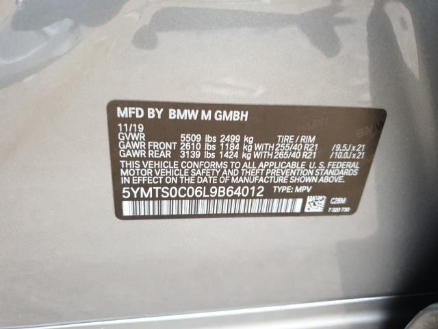 2020 BMW X3 M COMPE 5YMTS0C06L9B64012