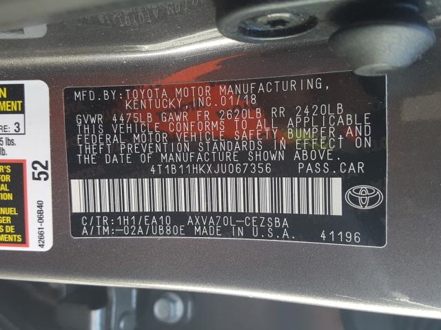 2018 TOYOTA CAMRY L - 4T1B11HKXJU067356