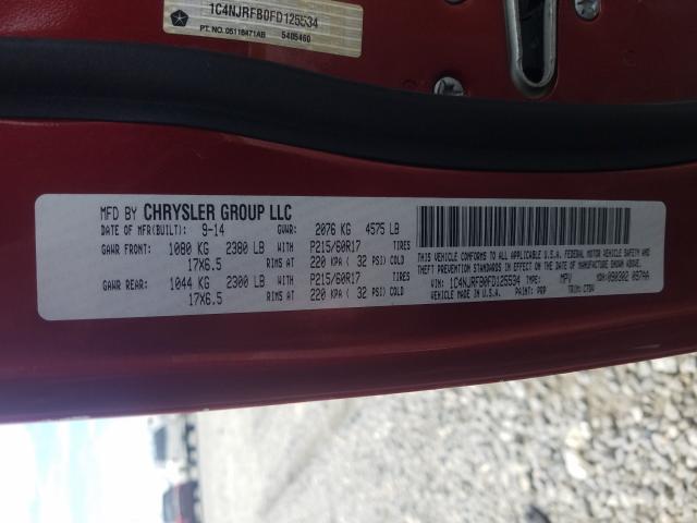 2015 JEEP PATRIOT LA 1C4NJRFB0FD125534