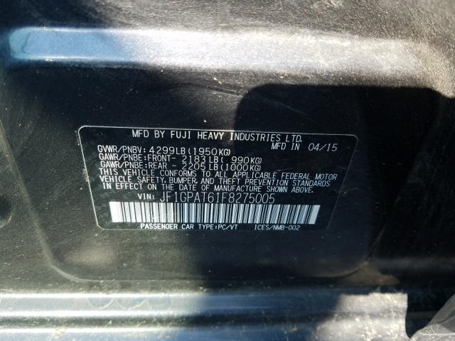 2015 SUBARU IMPREZA SP JF1GPAT61F8275005