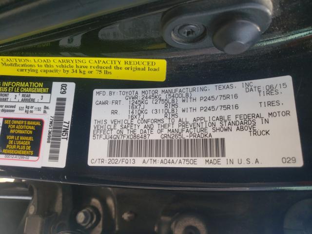 2015 TOYOTA TACOMA DOU 5TFJU4GN7FX086487