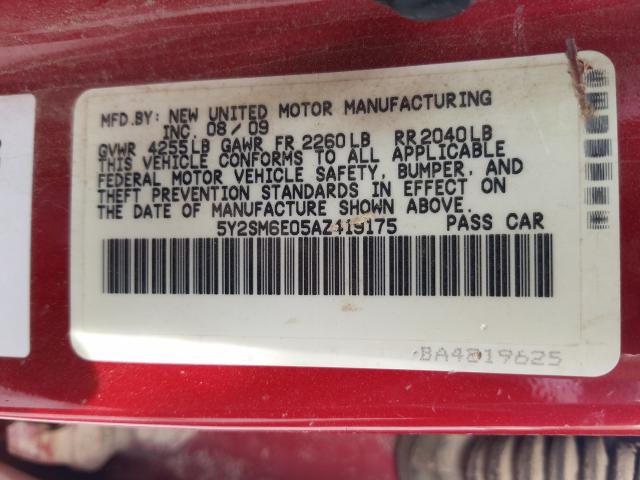 2010 PONTIAC VIBE 5Y2SM6E05AZ419175