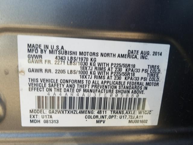 2015 MITSUBISHI OUTLANDER 4A4AR4AU3FE005880