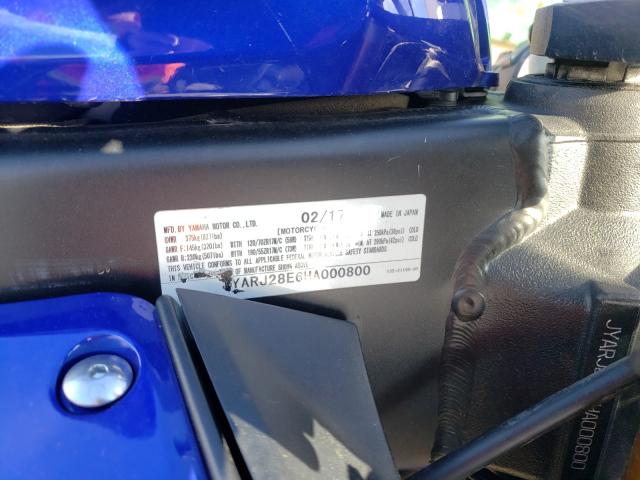 2017 YAMAHA YZFR6 JYARJ28E6HA000800
