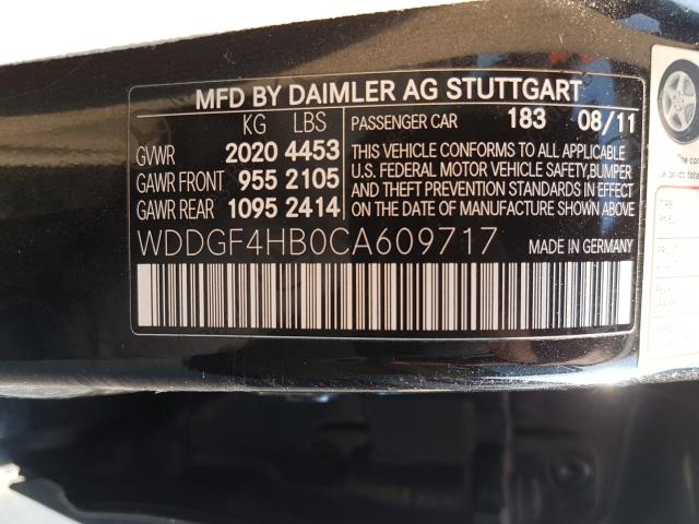 2012 MERCEDES-BENZ C 250 WDDGF4HB0CA609717