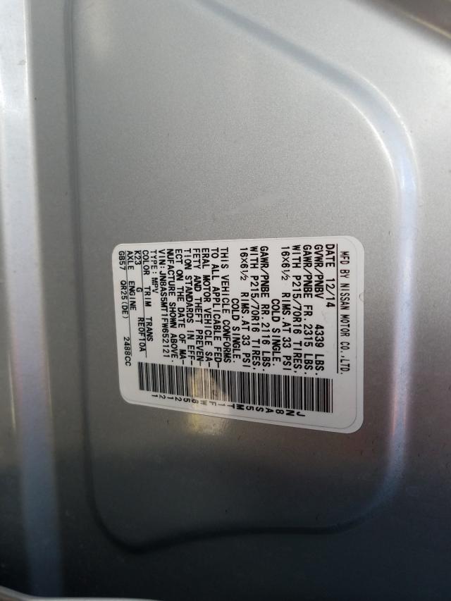 2015 NISSAN ROGUE SELE JN8AS5MT1FW652121