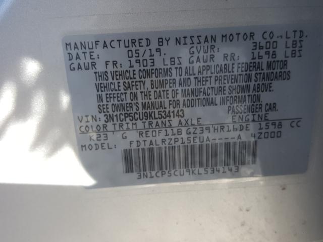 2019 NISSAN KICKS S 3N1CP5CU9KL534143