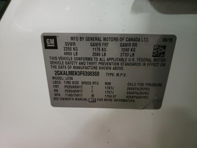 2015 GMC TERRAIN SL 2GKALMEK3F6398368