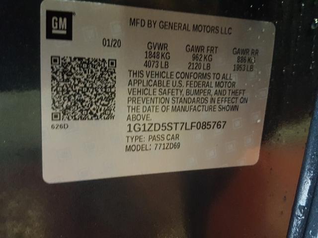 2020 CHEVROLET MALIBU LT 1G1ZD5ST7LF085767