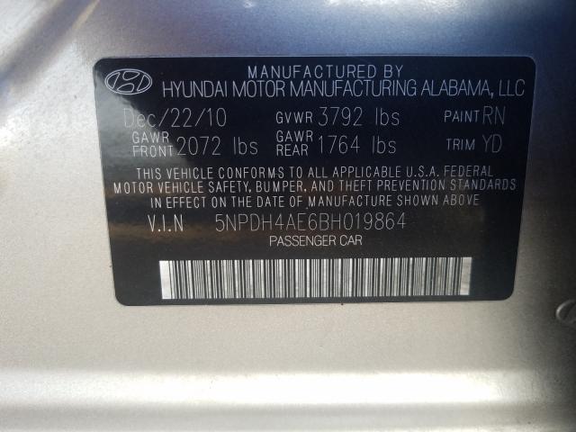 2011 HYUNDAI ELANTRA GL 5NPDH4AE6BH019864