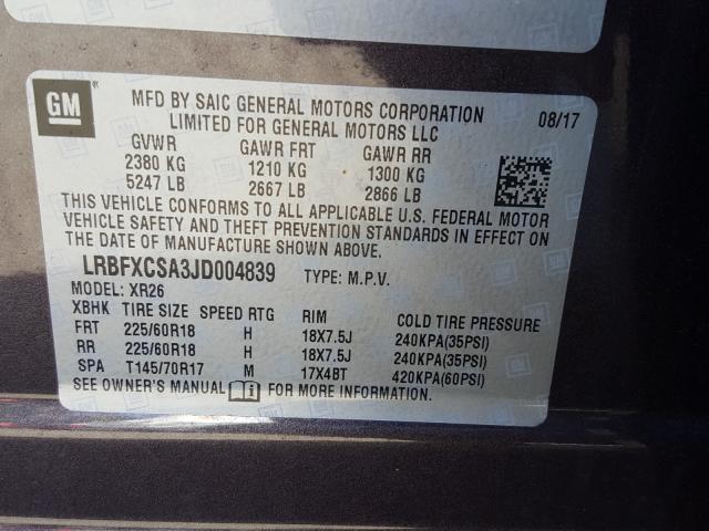 2018 BUICK ENVISION P LRBFXCSA3JD004839