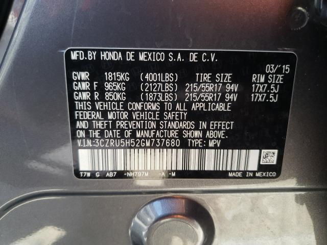 2016 HONDA HR-V EX 3CZRU5H52GM737680