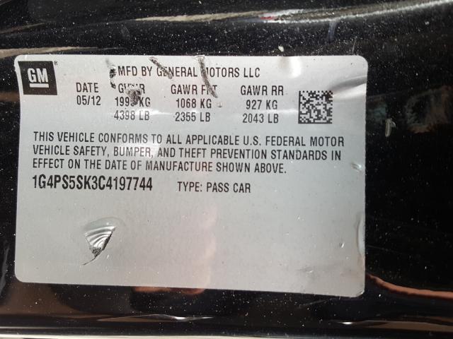 2012 BUICK VERANO 1G4PS5SK3C4197744