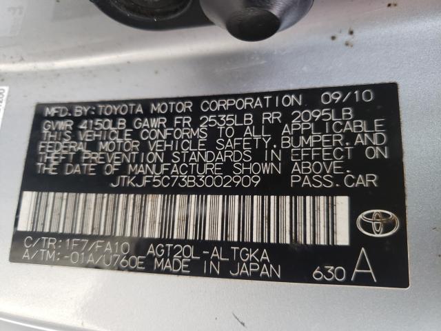 2011 TOYOTA SCION JTKJF5C73B3002909