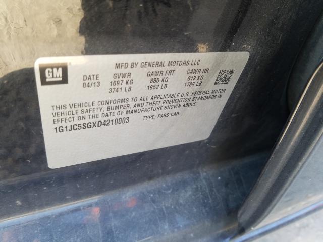 2013 CHEVROLET SONIC LT 1G1JC5SGXD4210003