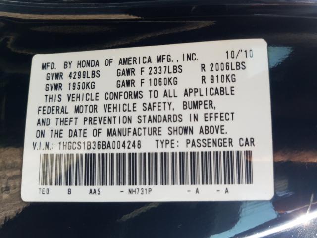 2011 HONDA ACCORD LX- 1HGCS1B36BA004248