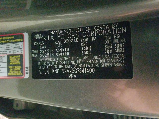 2016 KIA SOUL KNDJN2A25G7341400