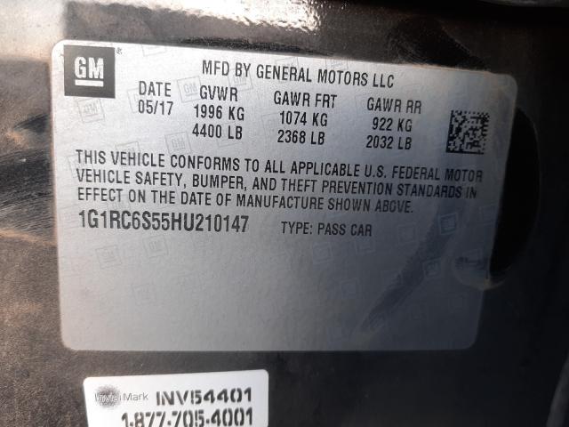 2017 CHEVROLET VOLT LT 1G1RC6S55HU210147