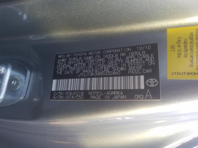 2011 TOYOTA YARIS JTDJT4K34B5332460