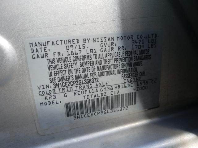 2016 NISSAN VERSA NOTE 3N1CE2CP2GL356372