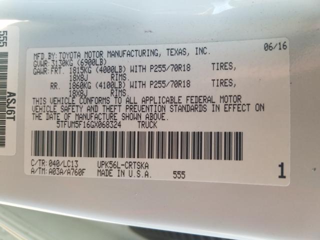 2016 TOYOTA TUNDRA DOU 5TFUM5F16GX068324