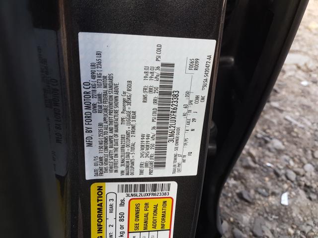 2015 LINCOLN MKZ HYBRID 3LN6L2LUXFR623383