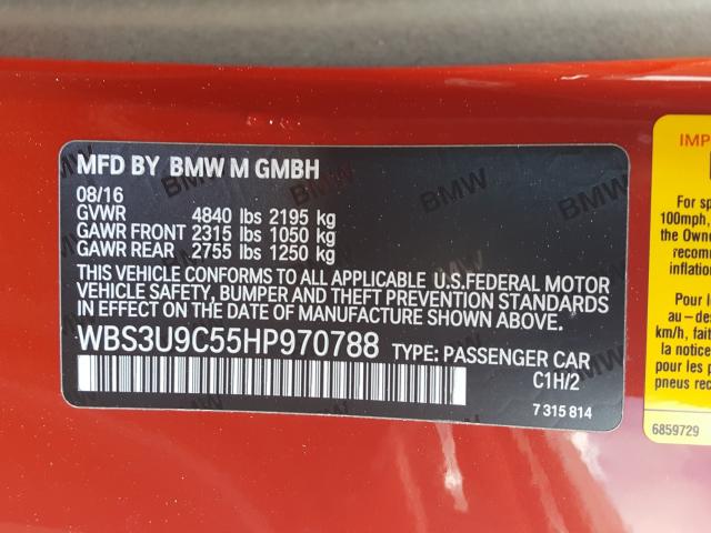 2017 BMW M4 WBS3U9C55HP970788