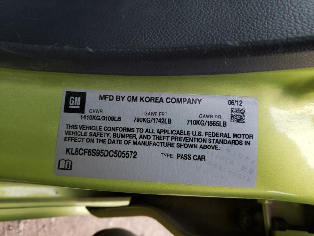 2013 CHEVROLET SPARK 2LT KL8CF6S95DC505572