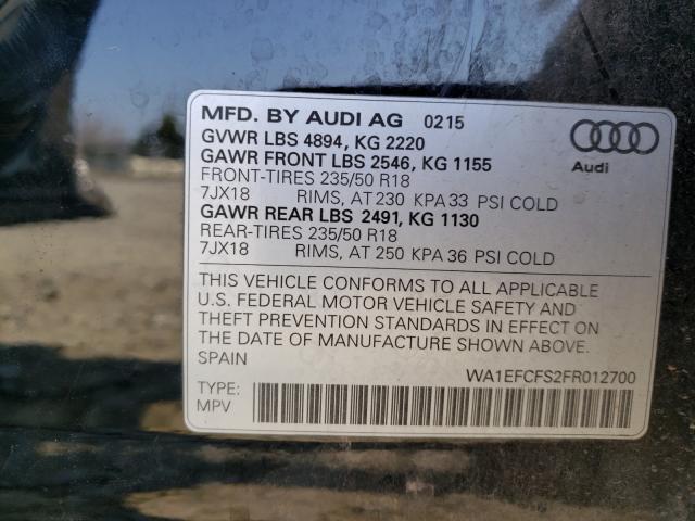 2015 AUDI Q3 PREMIUM WA1EFCFS2FR012700