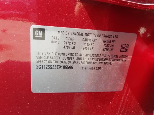 2014 CHEVROLET IMPALA LT 2G1125S35E9106596
