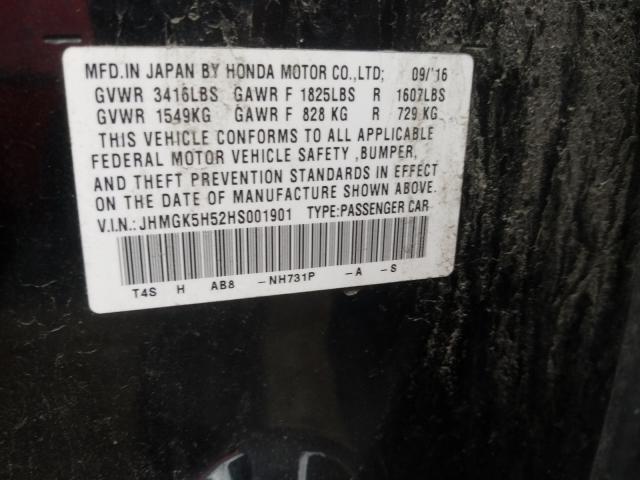 2017 HONDA FIT LX JHMGK5H52HS001901