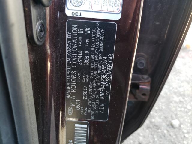 2011 KIA FORTE KNAFU4A26B5455024