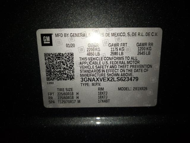 2020 CHEVROLET EQUINOX LT 3GNAXVEX2LS623479