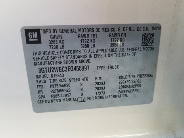 2014 GMC SIERRA K15 3GTU2WEC3EG456997