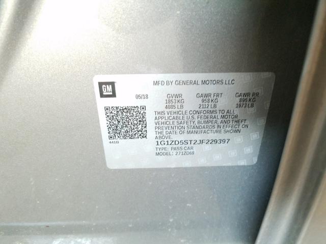 2018 CHEVROLET MALIBU LT 1G1ZD5ST2JF229397