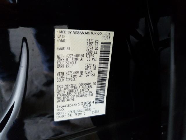 2019 NISSAN TITAN SV 1N6AA1E54KN508664