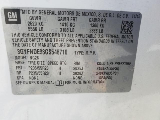 2016 CADILLAC SRX PREMIU 3GYFNDE33GS548710