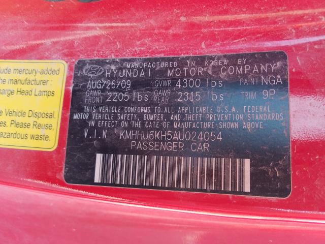 2010 HYUNDAI GENESIS KMHHU6KH5AU024054